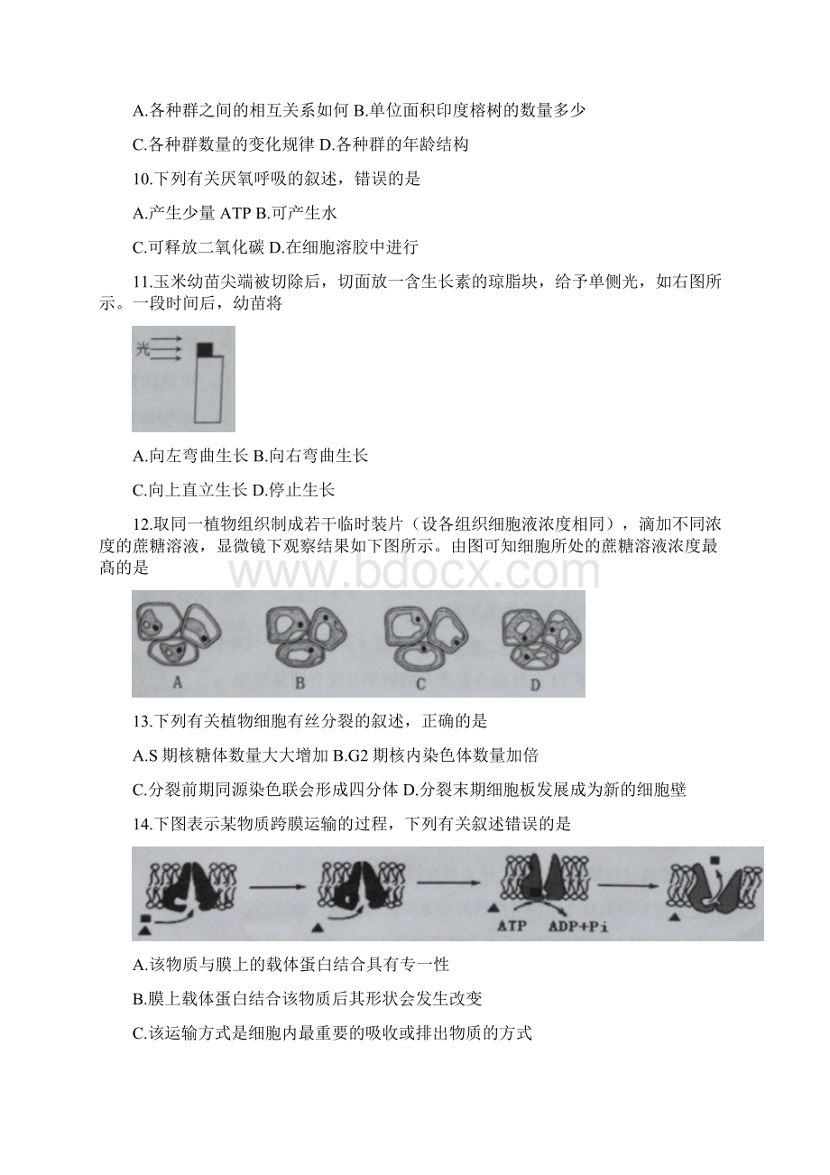 浙江省台州市届高三选考科目教学质量评估试题生物辩析.docx_第2页