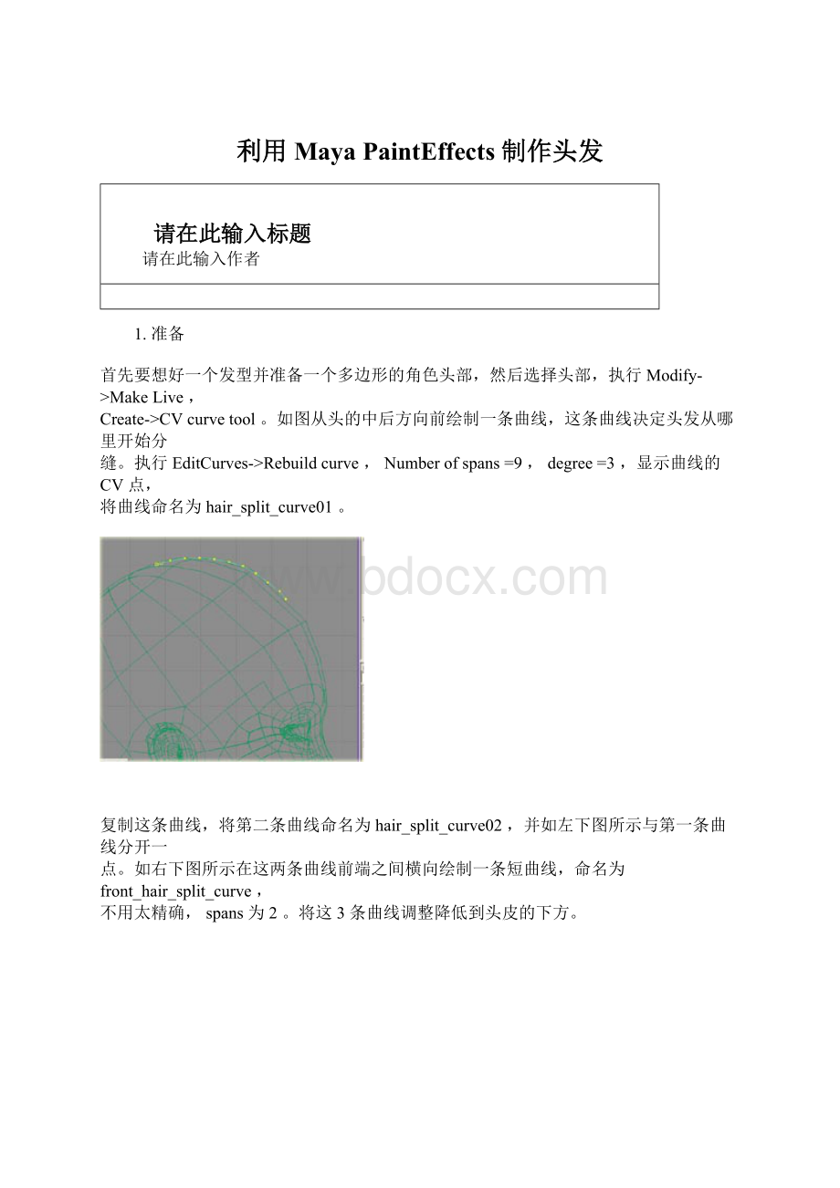 利用Maya PaintEffects 制作头发Word下载.docx_第1页