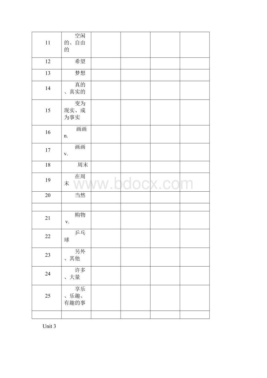 牛津英语7A单词默写表Word文档格式.docx_第3页