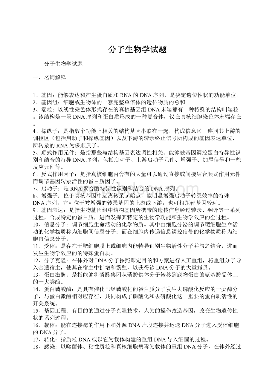 分子生物学试题Word文档下载推荐.docx