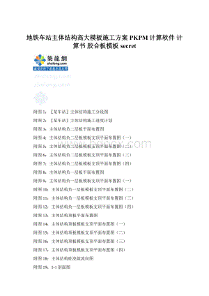 地铁车站主体结构高大模板施工方案PKPM计算软件 计算书 胶合板模板secretWord文档格式.docx