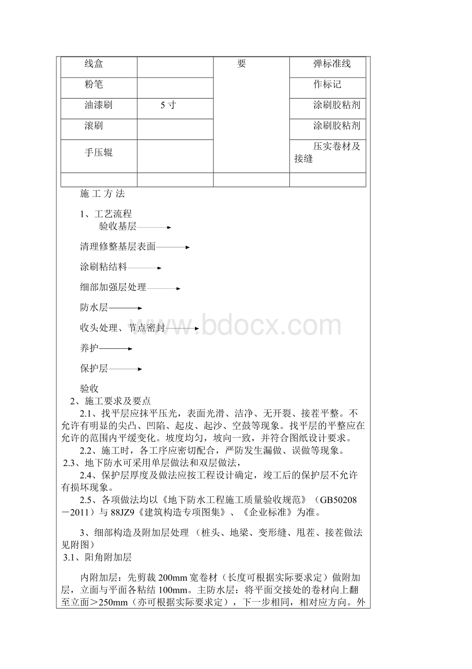 宏源牌聚乙烯丙纶防水卷材地下防水工程施工方案.docx_第3页