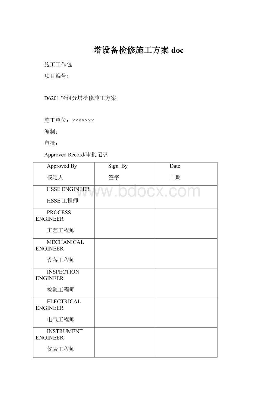 塔设备检修施工方案doc.docx_第1页