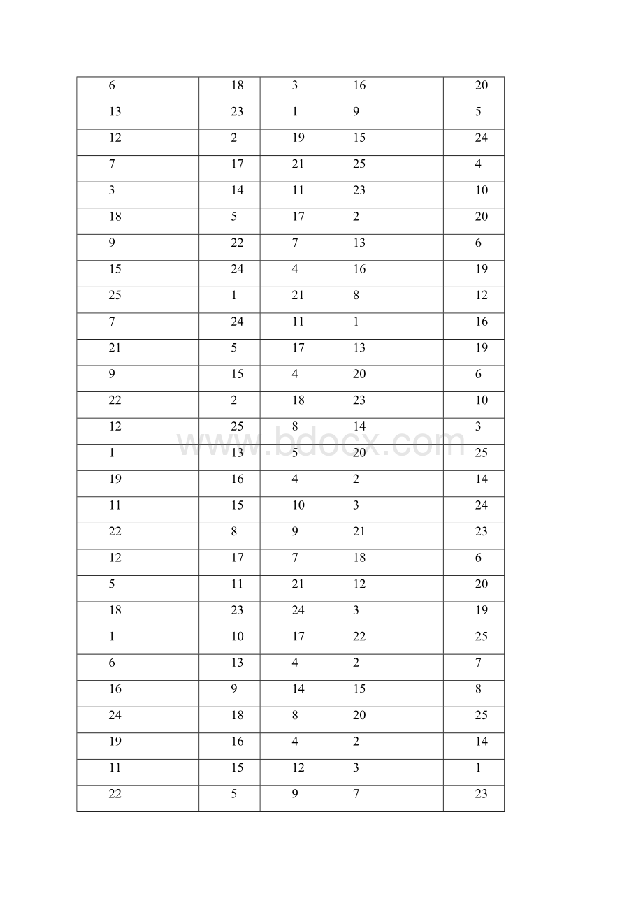 A4纸打印新版25格舒尔特方格.docx_第2页