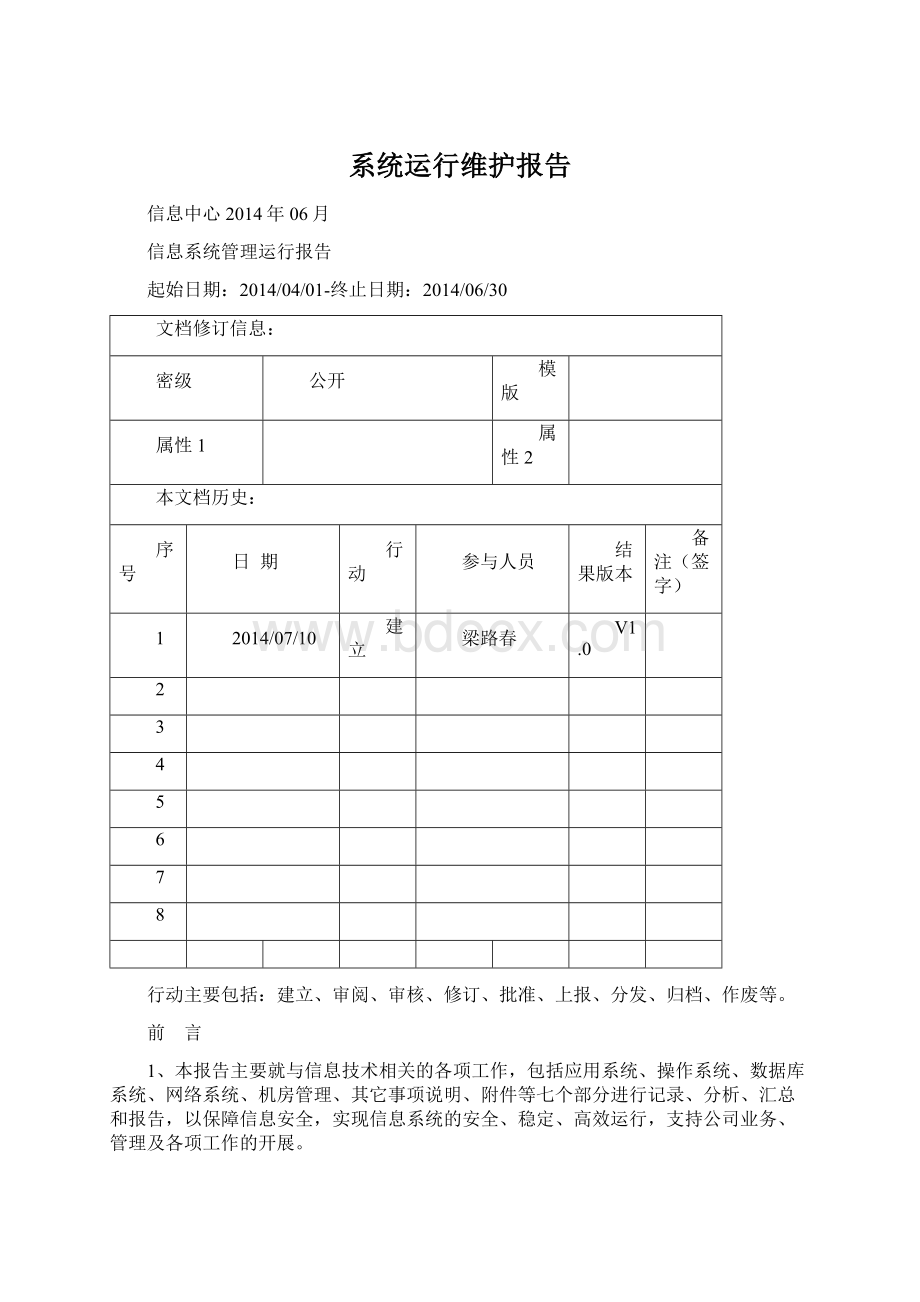 系统运行维护报告文档格式.docx