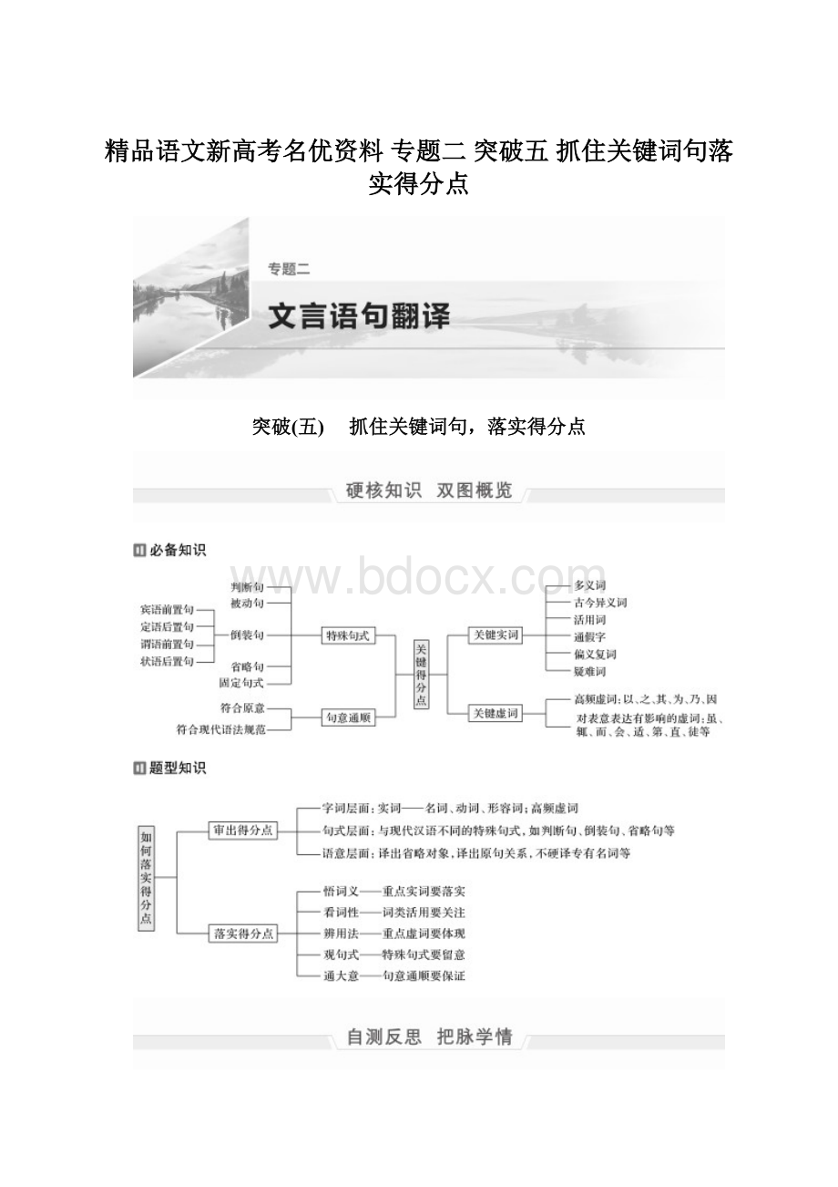 精品语文新高考名优资料 专题二 突破五 抓住关键词句落实得分点.docx_第1页