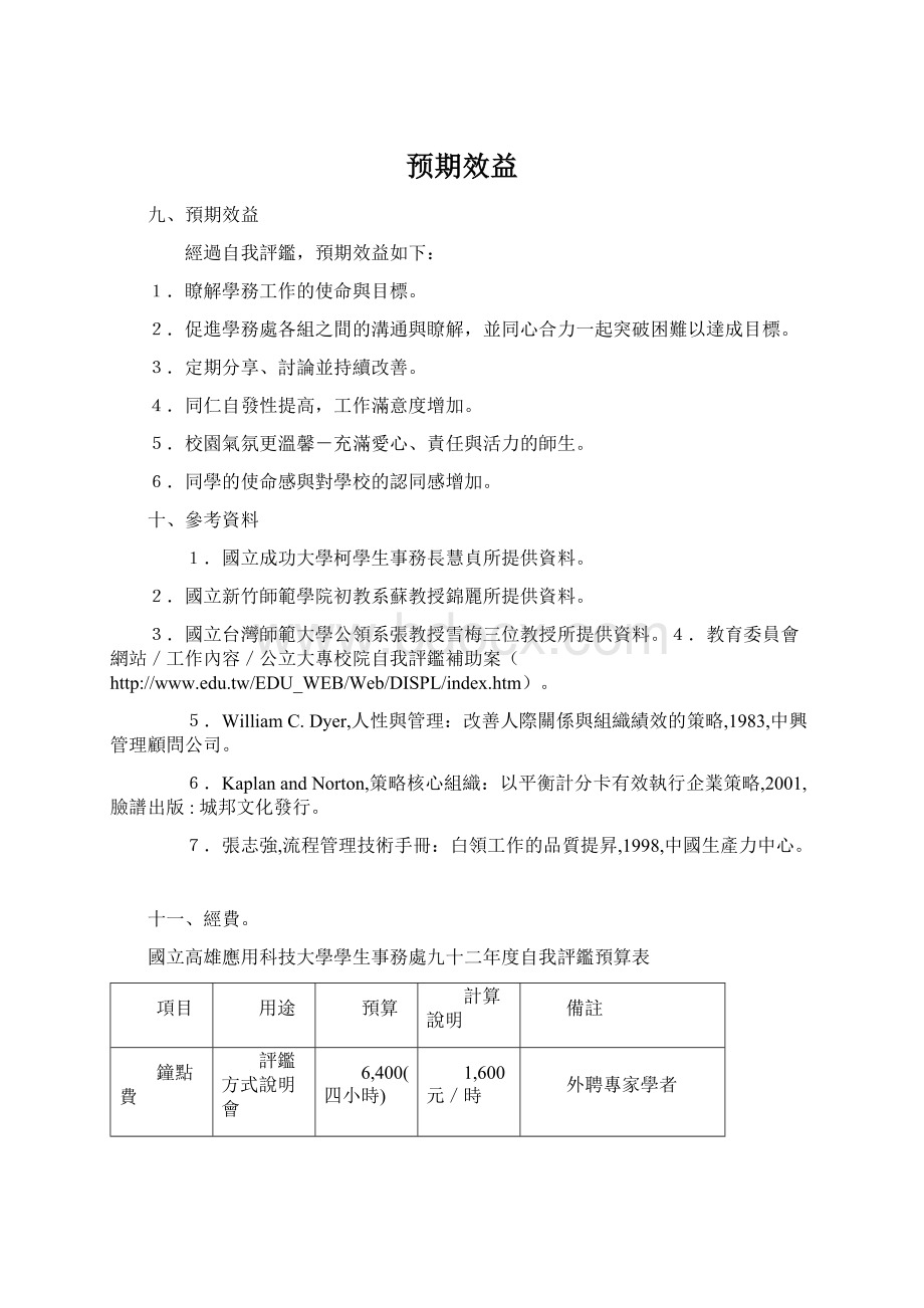 预期效益Word文档下载推荐.docx