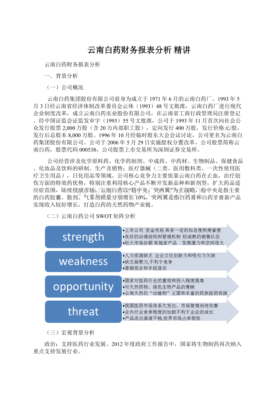 云南白药财务报表分析 精讲Word格式文档下载.docx_第1页