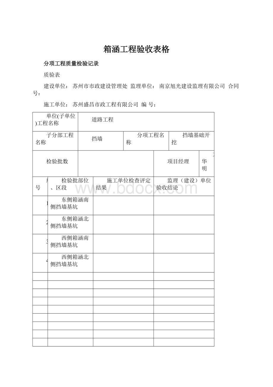 箱涵工程验收表格.docx_第1页