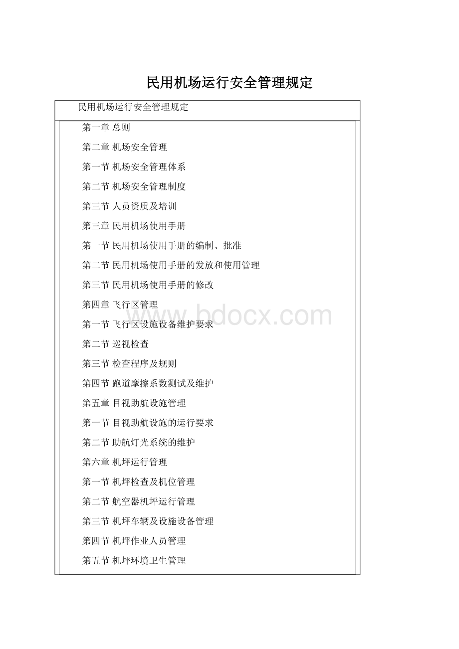 民用机场运行安全管理规定文档格式.docx