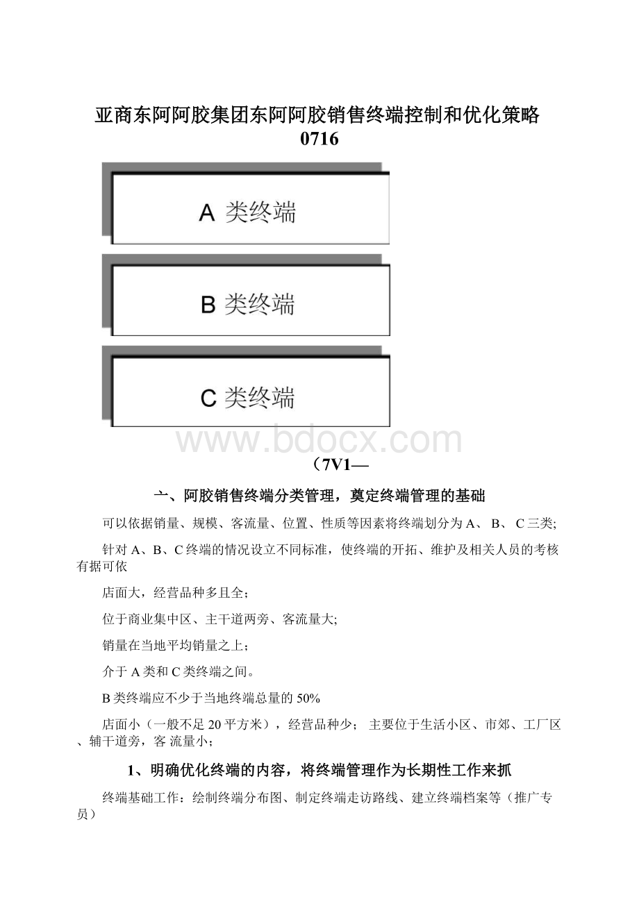 亚商东阿阿胶集团东阿阿胶销售终端控制和优化策略0716.docx_第1页