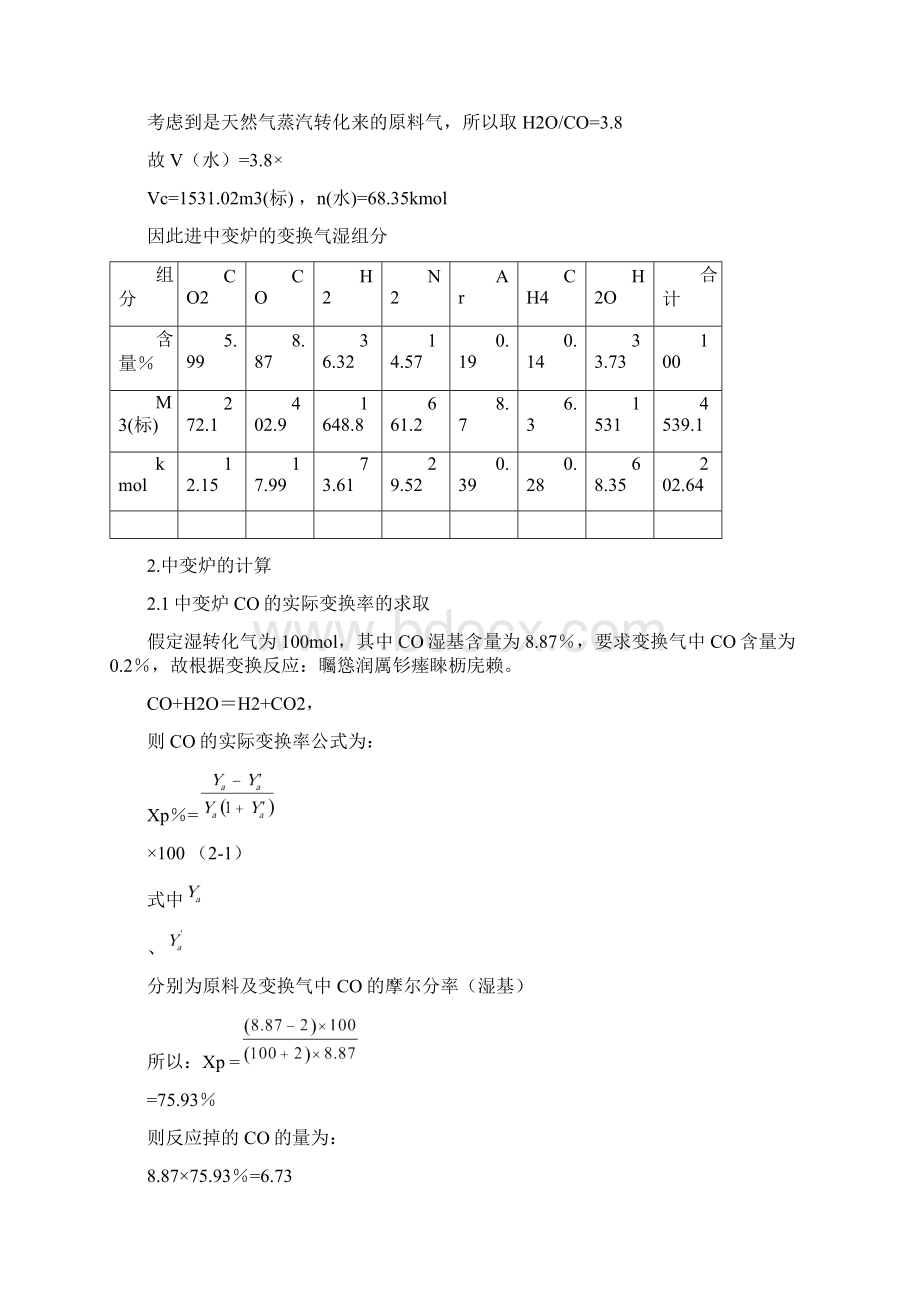 年产12万吨合成氨变换工段工艺设计毕业设计.docx_第2页