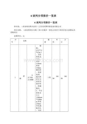 6谈判分项报价一览表Word格式文档下载.docx