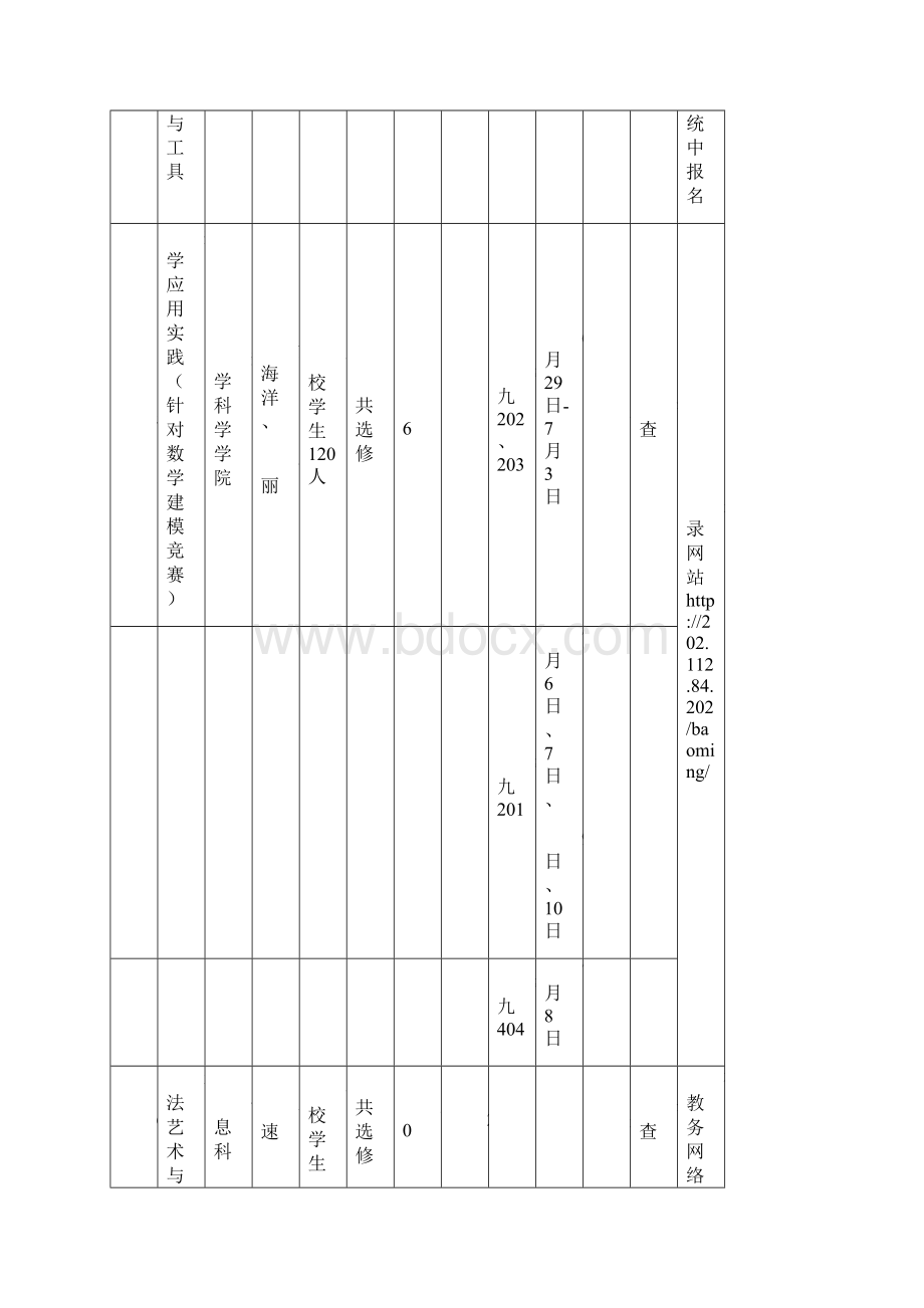 学生实践周课程活动安排表文档格式.docx_第3页