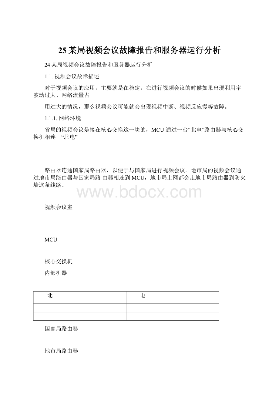 25某局视频会议故障报告和服务器运行分析Word下载.docx_第1页