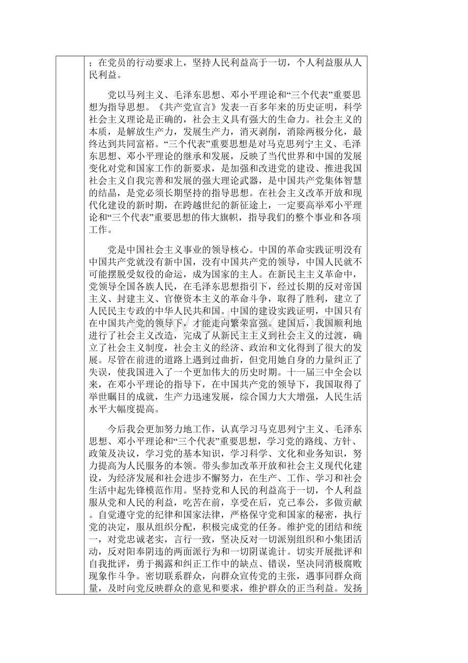 入党志愿书表格模板Word格式.docx_第3页