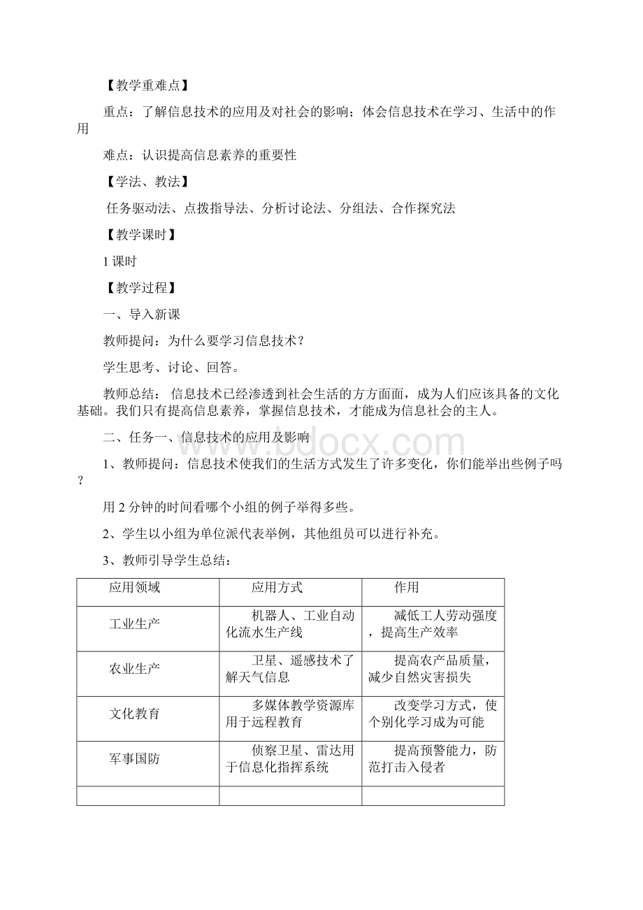 第二节 信息技术与应用 教学设计3Word格式.docx_第2页