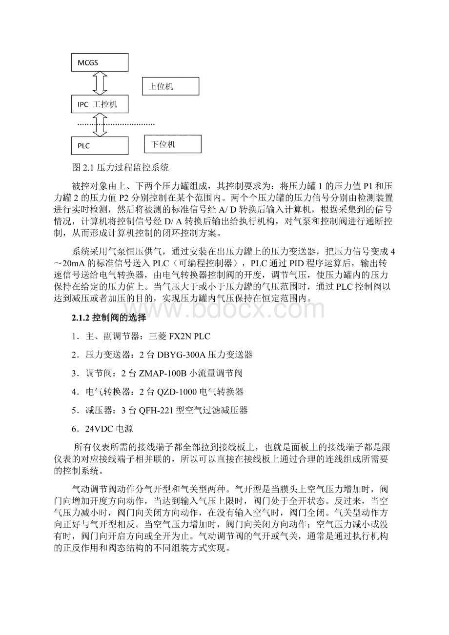 基于PLC的压力过程控制系统设计毕业设计论文文档格式.docx_第3页