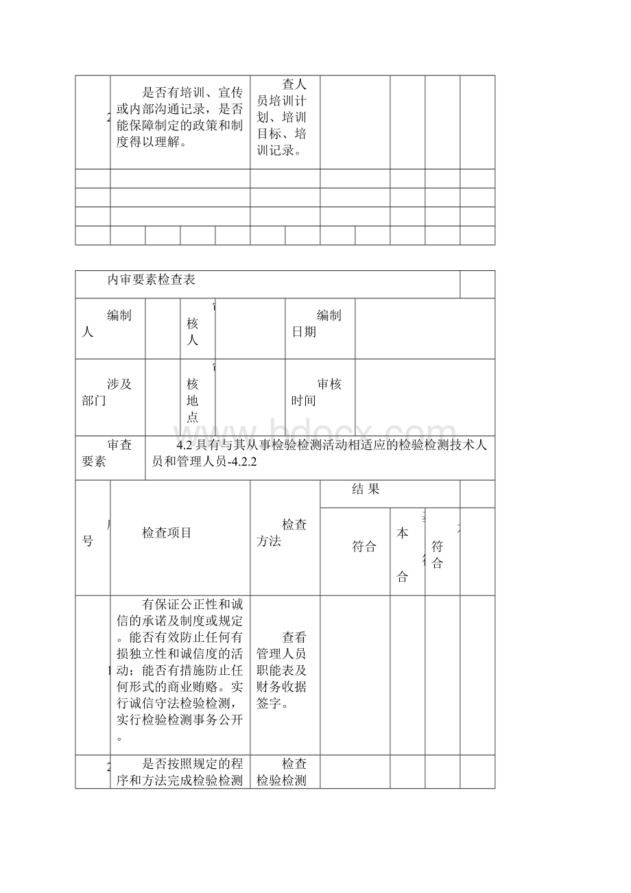 新版评审准则实验室内审要素检查表.docx_第3页