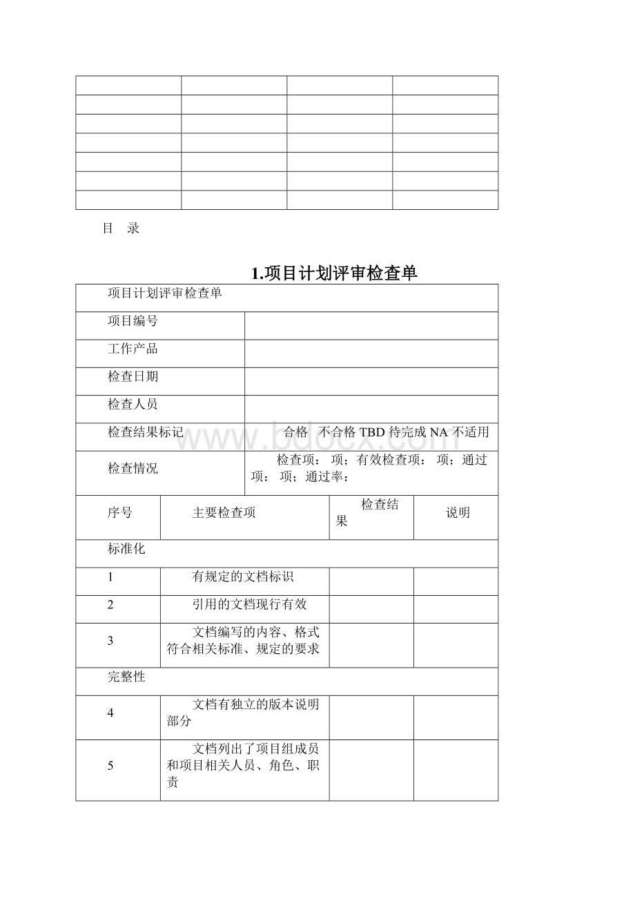 模板项目管理评审评审检查单.docx_第2页