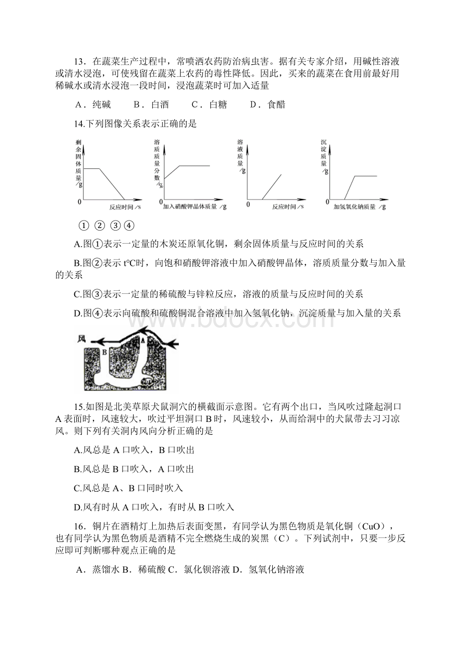 九年级科学上期教学质量检测.docx_第3页