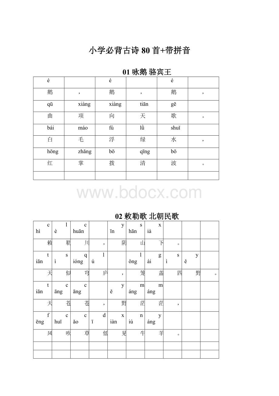 小学必背古诗80首+带拼音.docx_第1页