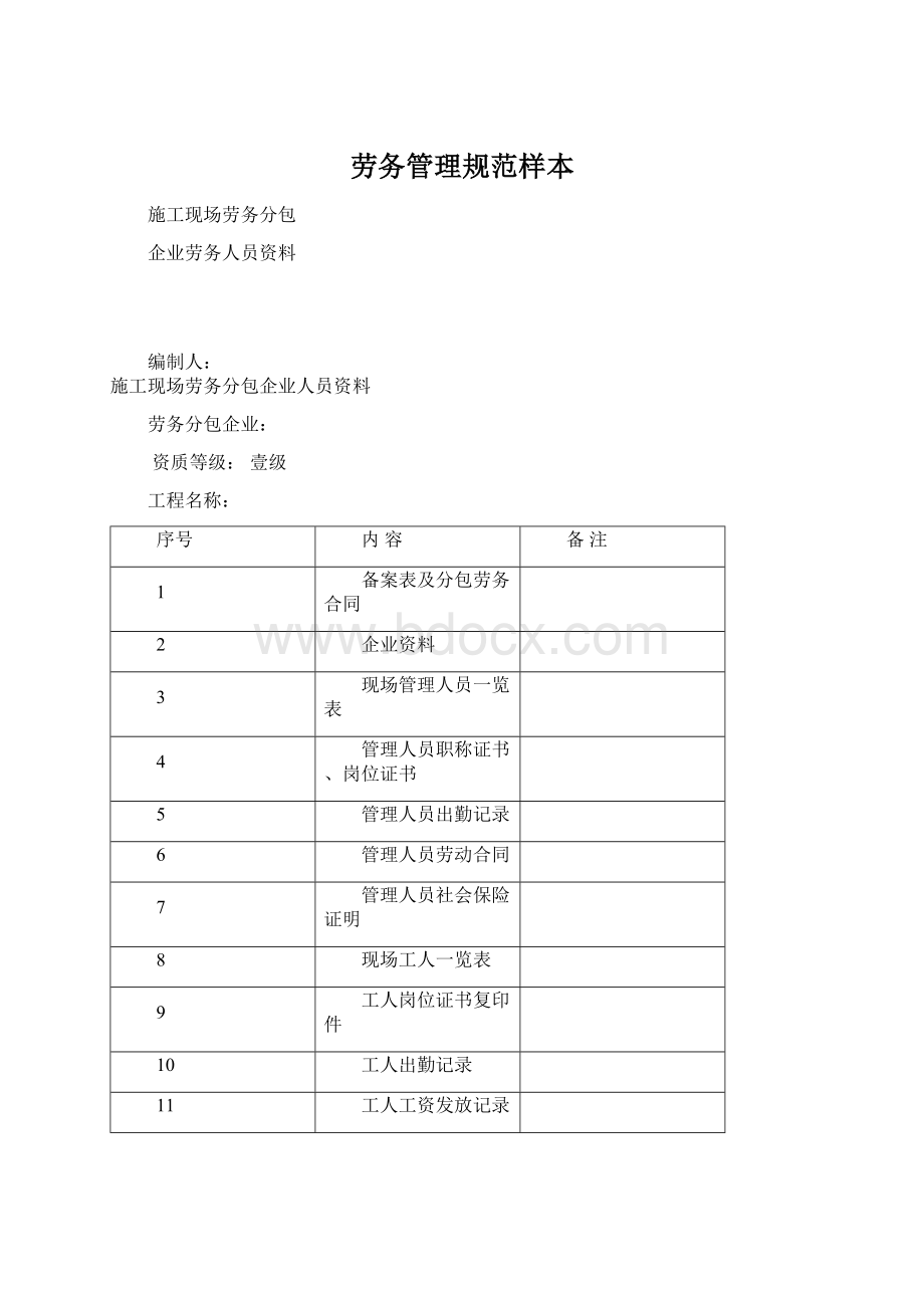 劳务管理规范样本Word文档格式.docx_第1页