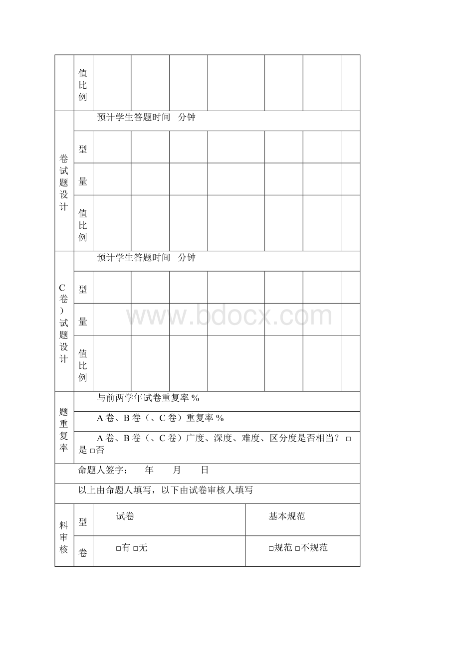 厦门大学本科课程考试命题审核表.docx_第2页