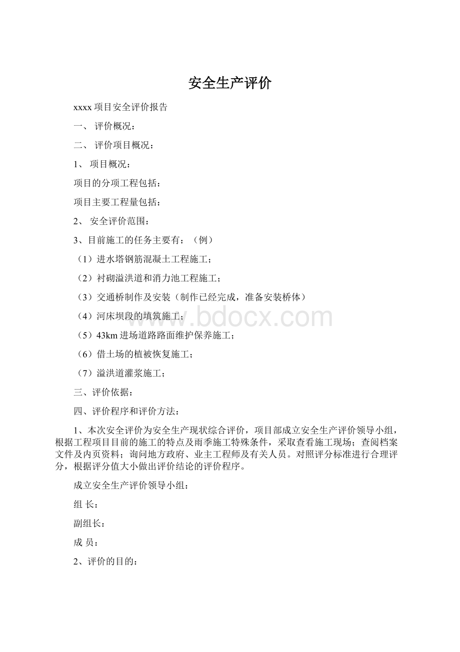 安全生产评价Word文档格式.docx_第1页