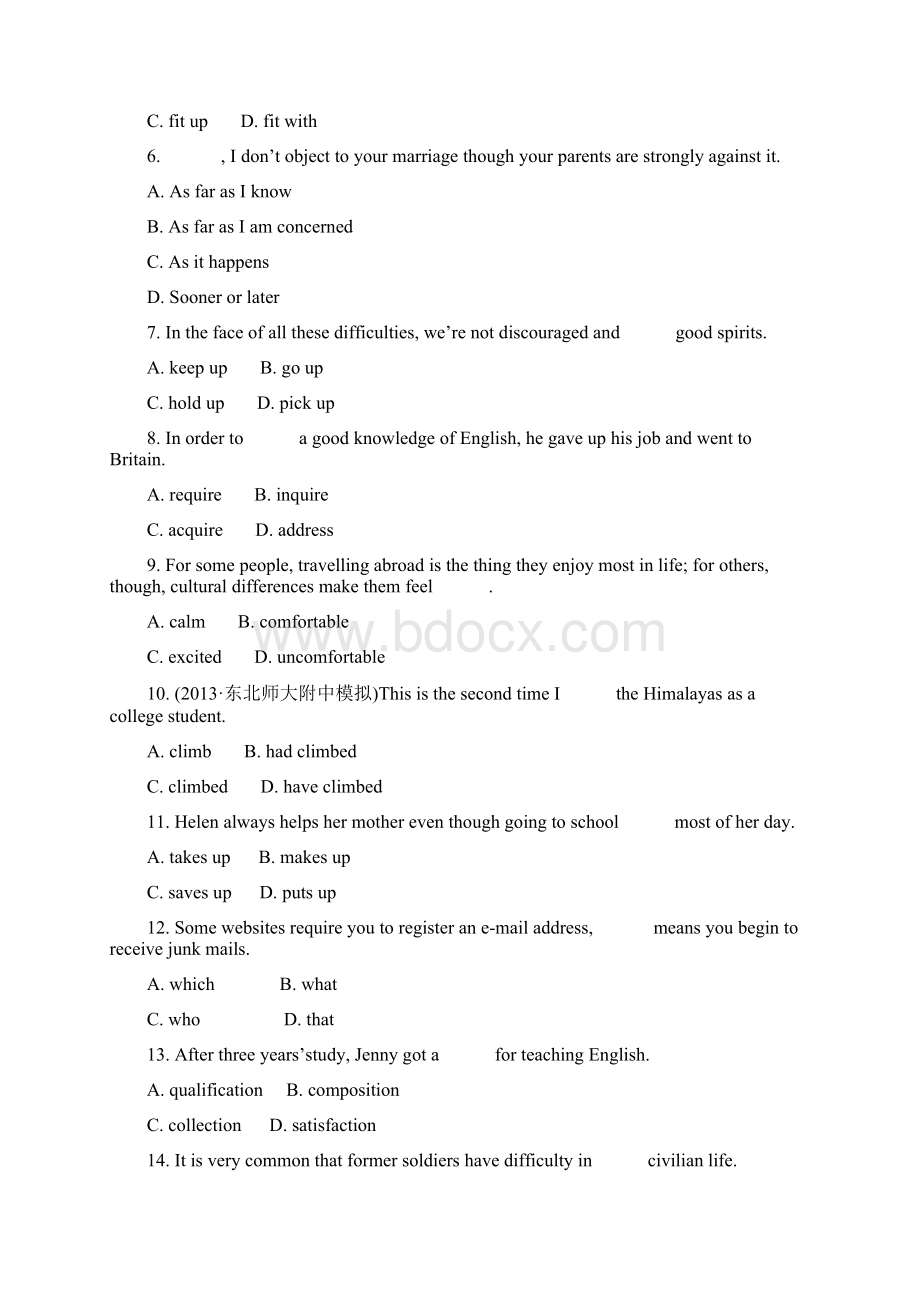 复习方略版高考英语人教版通用课时作业三十三 选修7 Unit 5 Travelling abroad.docx_第2页