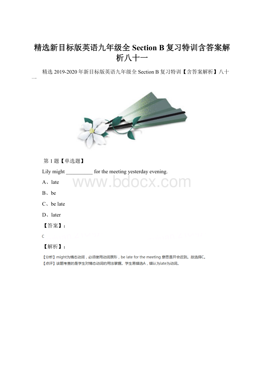 精选新目标版英语九年级全Section B复习特训含答案解析八十一文档格式.docx