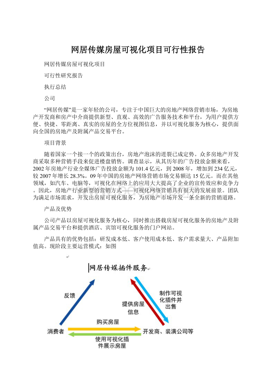 网居传媒房屋可视化项目可行性报告Word格式文档下载.docx