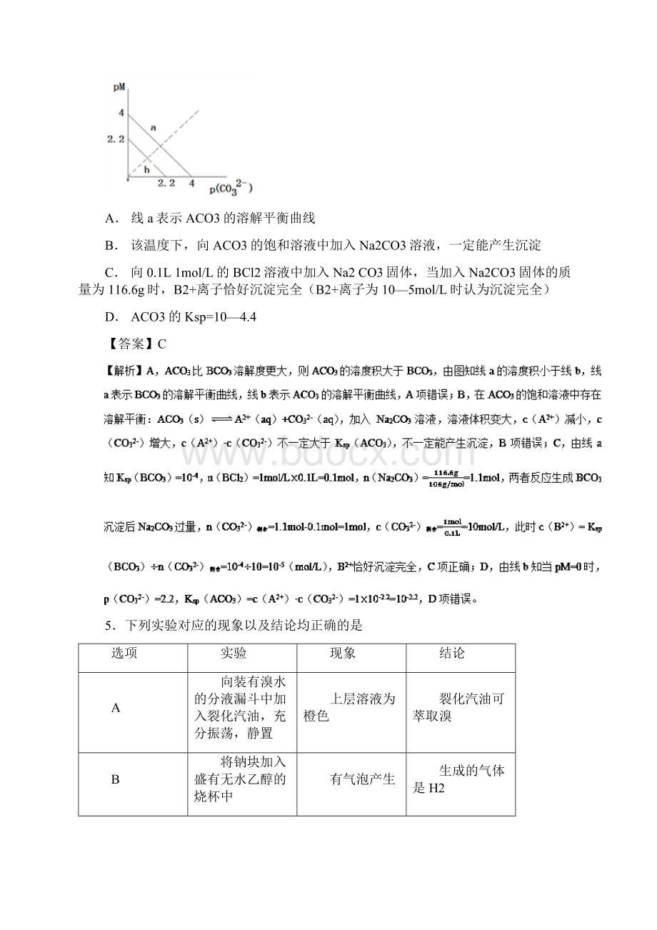 高考化学易错点15盐的水解模拟题训练含答案.docx_第3页