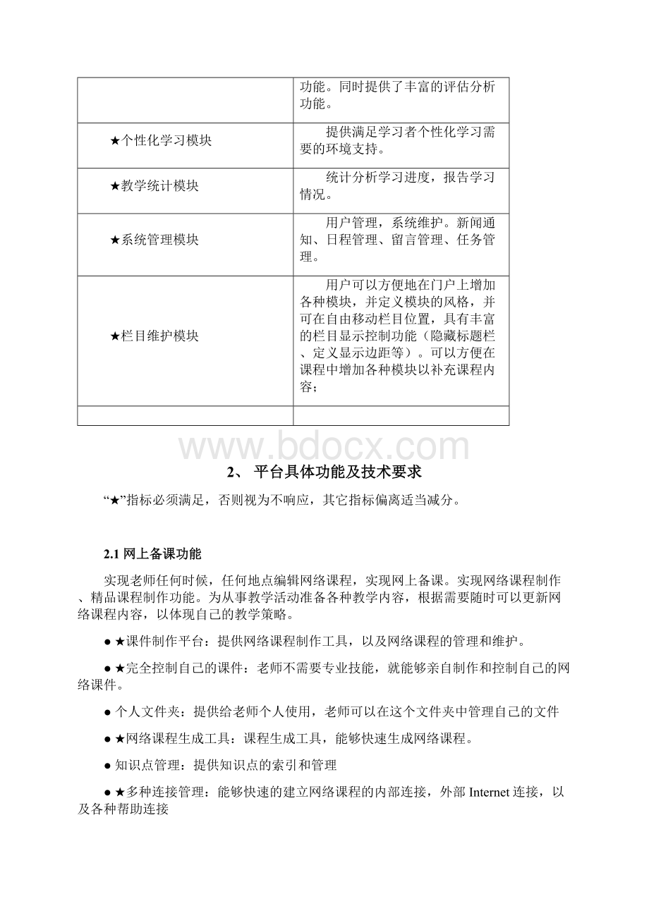 网络教学与资源管理平台技术要求文档格式.docx_第3页