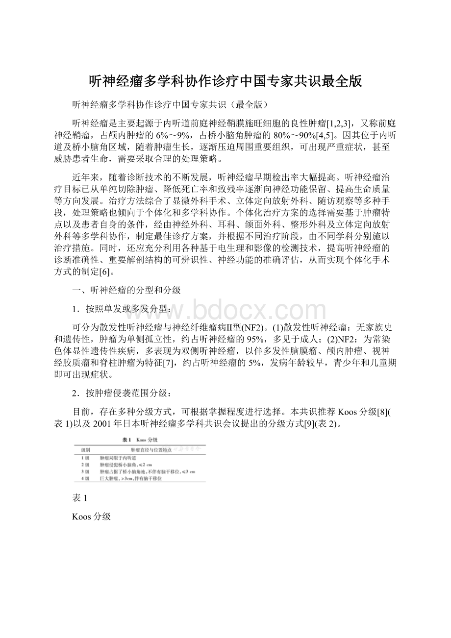 听神经瘤多学科协作诊疗中国专家共识最全版Word格式文档下载.docx_第1页