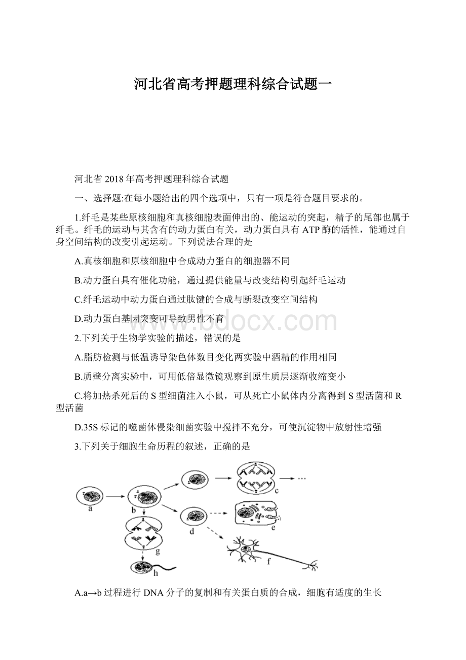 河北省高考押题理科综合试题一.docx_第1页