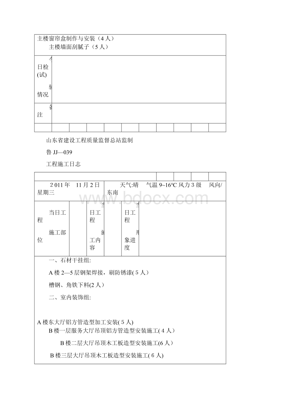 室内装饰施工日志可编辑范本.docx_第2页