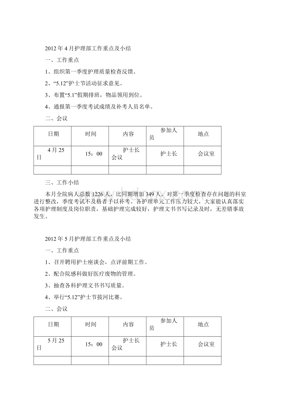 护理部工作重点及小结.docx_第3页