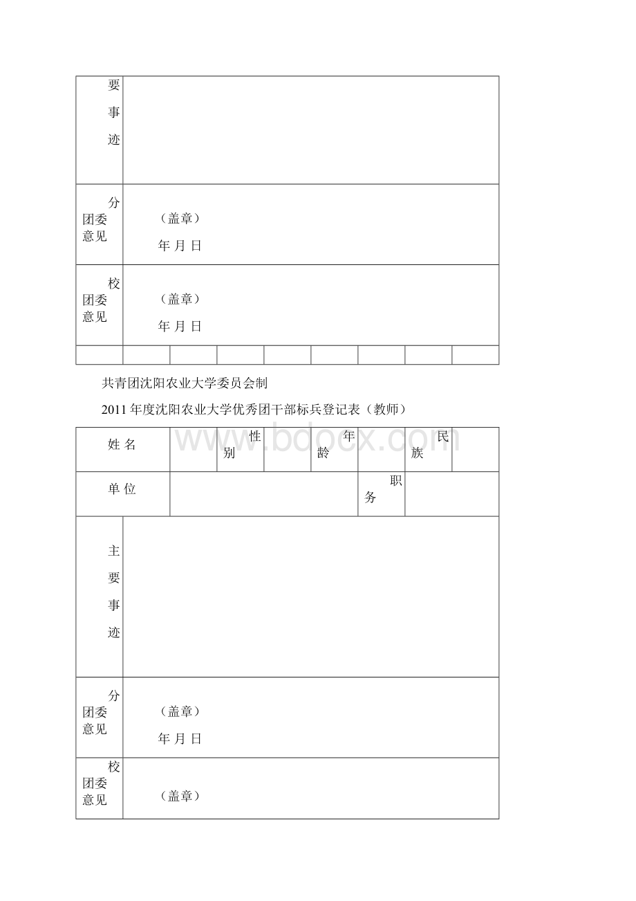 沈阳农业大学五四奖章五四奖状各类别评选登记表.docx_第3页