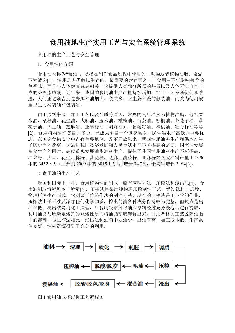 食用油地生产实用工艺与安全系统管理系统.docx