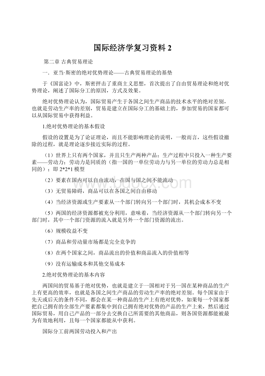 国际经济学复习资料 2Word文档格式.docx