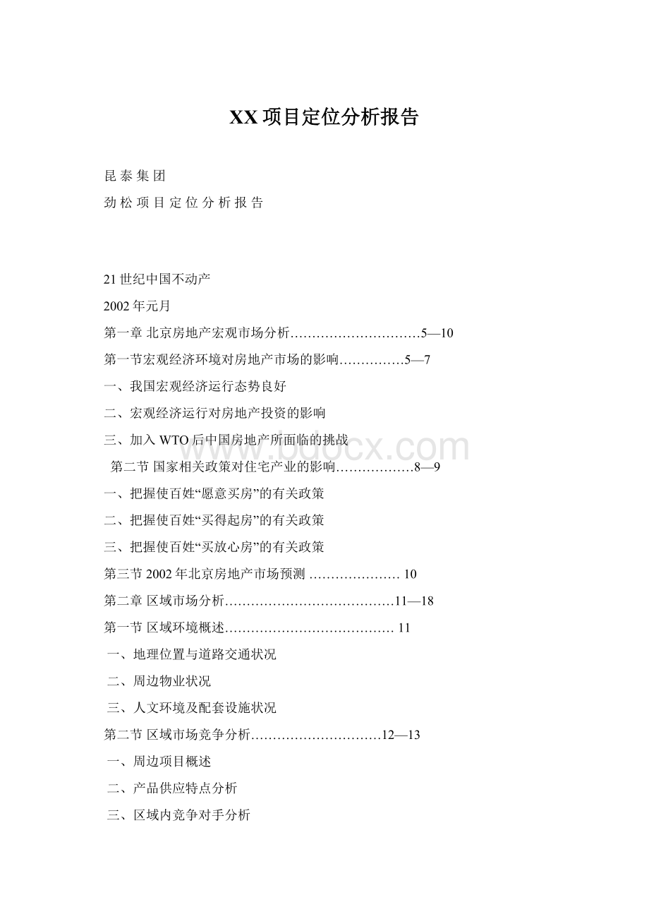 XX项目定位分析报告.docx_第1页