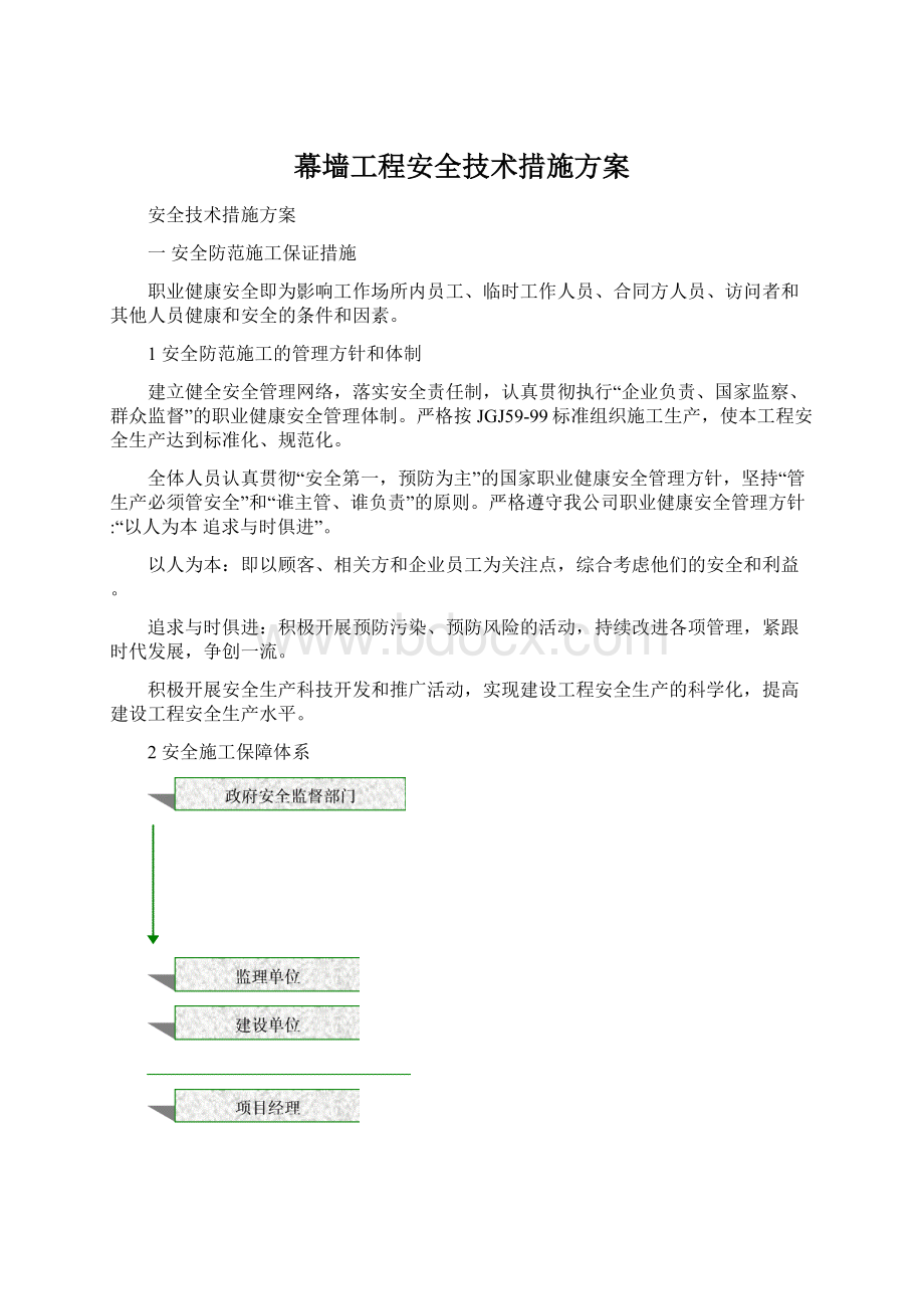 幕墙工程安全技术措施方案文档格式.docx