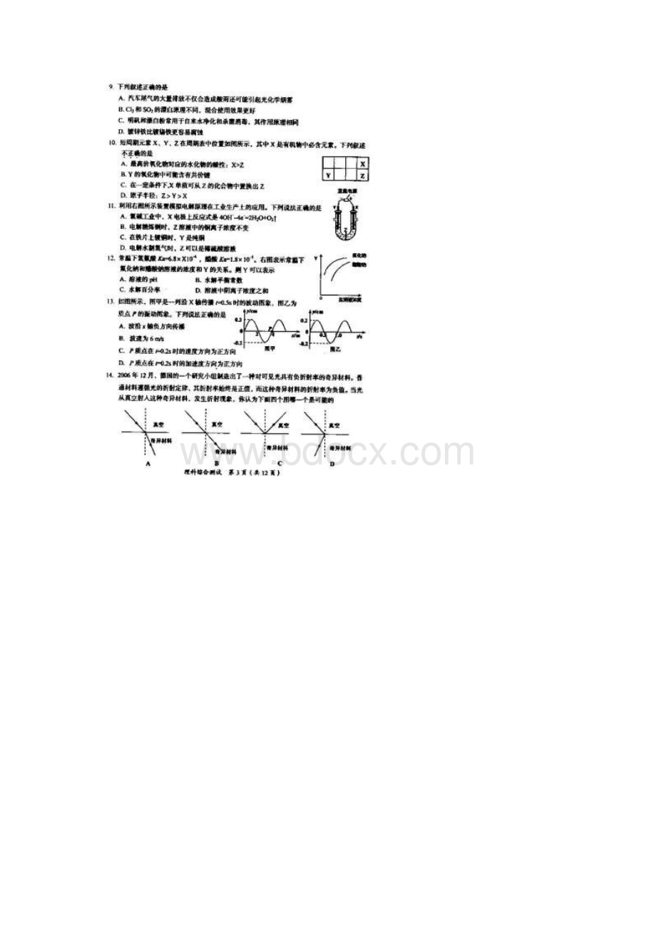 龙岩市高三第二次质量检查理综.docx_第3页