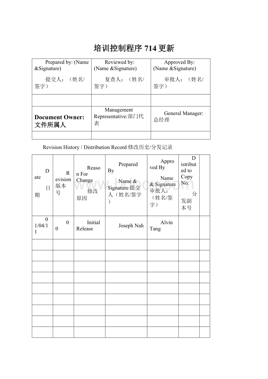 培训控制程序 714更新.docx