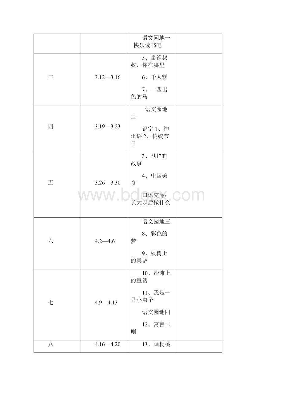 新人教部编版二年级语文下册教学计划和全册教案102页.docx_第3页