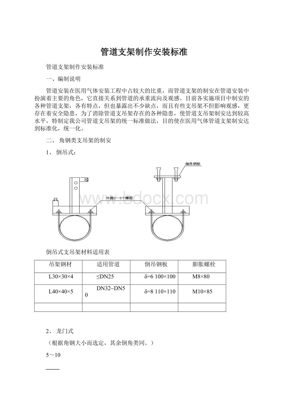 管道支架制作安装标准Word下载.docx_第1页