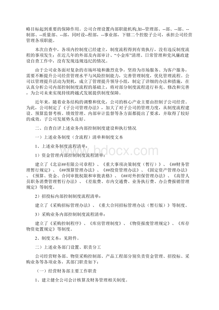 关于资金管理招投标采购业务内部控制情况专项检查报告参考样式.docx_第2页