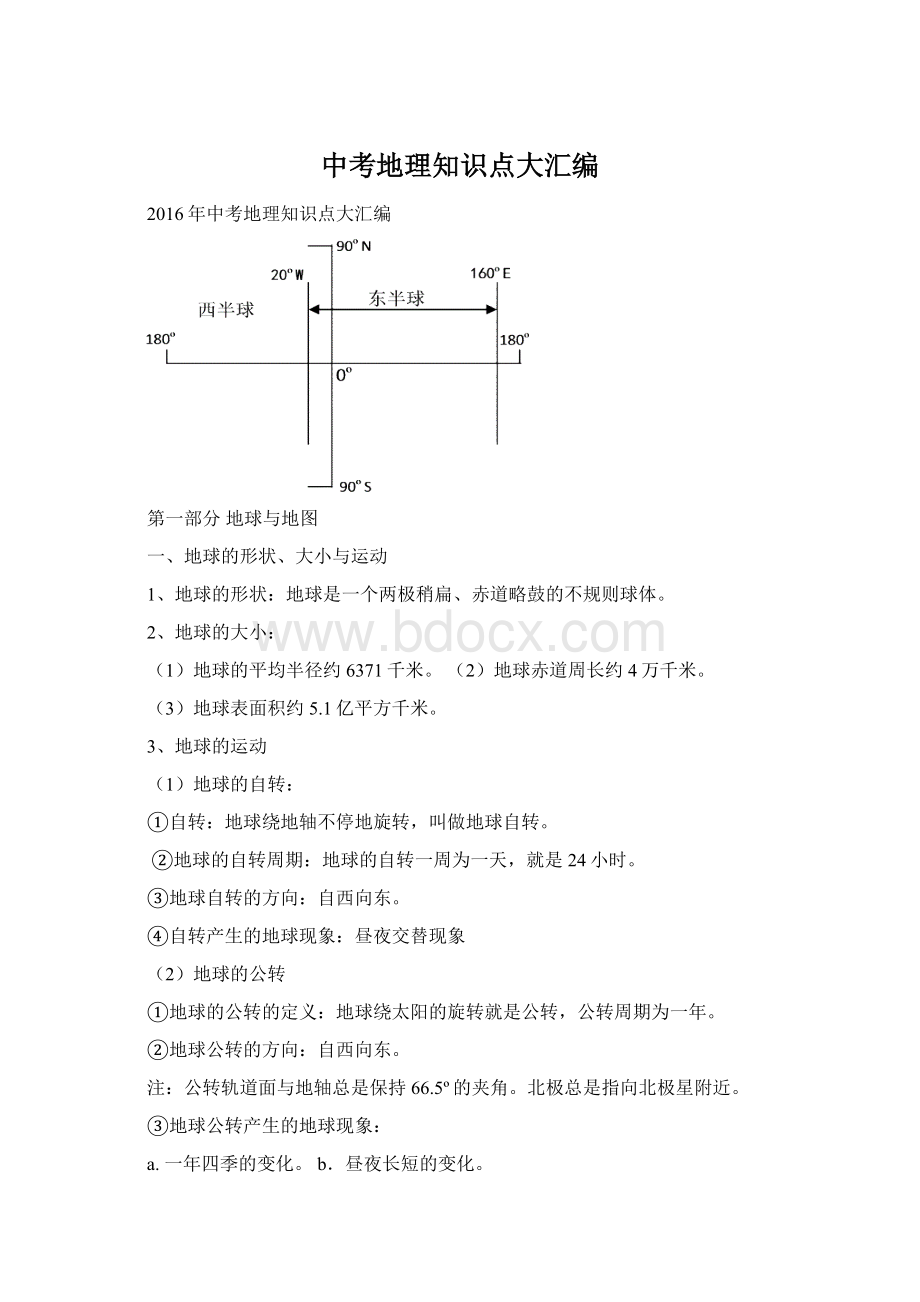 中考地理知识点大汇编Word格式.docx