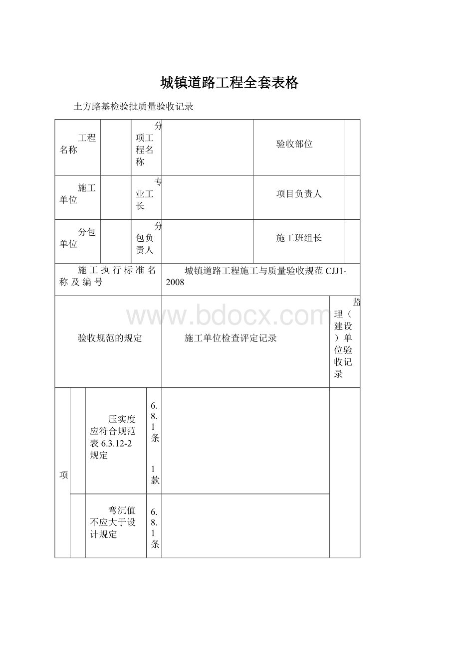 城镇道路工程全套表格.docx_第1页